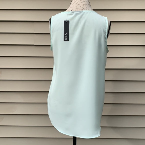 Apt 9 Sleeveless Ruffled Overlay - Moonlight Jade - Picture 6 of 15